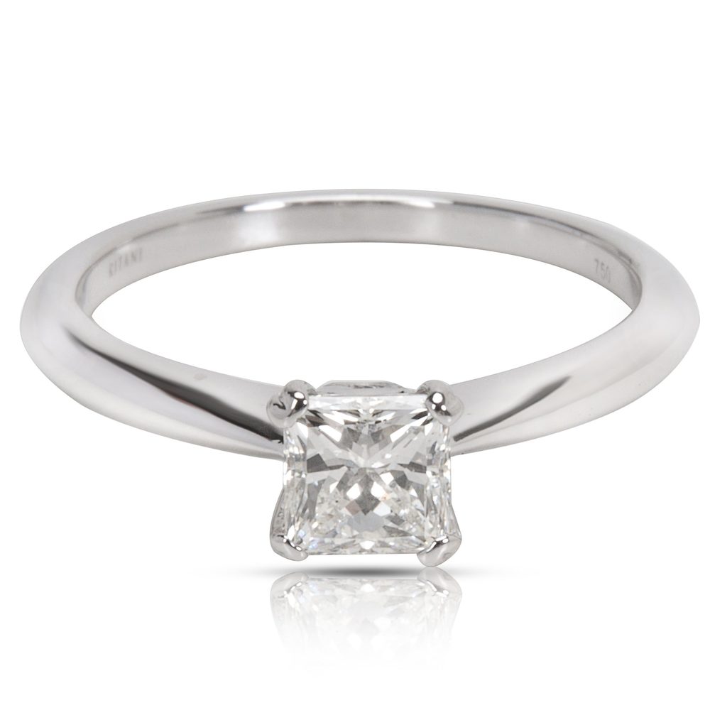 Ags Certified Ritani Engagement Ring In 18k White Gold (0.57 Ctw)